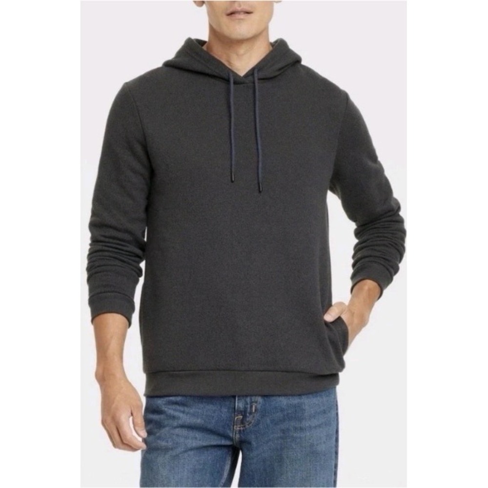 Goodfellow & Co Mens Charcoal Gray Knit Pullover Hoodie Sweatshirt Size M NWT